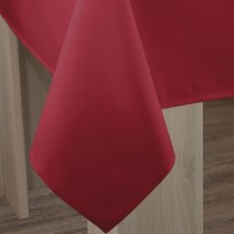 Nappe de table anti tache aspect lin rouge | Franse Tafelkleden