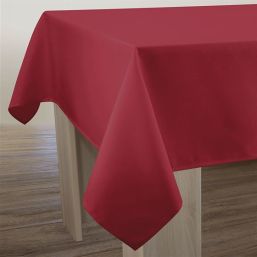 Nappe rectangulaire aspect lin rouge