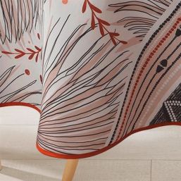 Tischdecke Anti-Fleck Ecru Palmblätter | Franse Tafelkleden