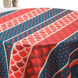 Tischdecke Anti-Fleck rot Feder | Franse Tafelkleden