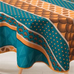 Tablecloth anti-stain golden feather | Franse Tafelkleden