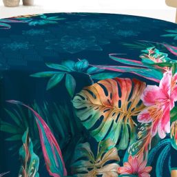 Tischdecke Anti-Fleck blau Dschungel | Franse Tafelkleden