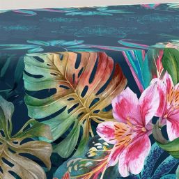 Tablecloth anti-stain blue jungle | Franse Tafelkleden