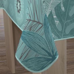 Tafelkleed anti-vlek groen Céladon bladeren | Franse Tafelkleden
