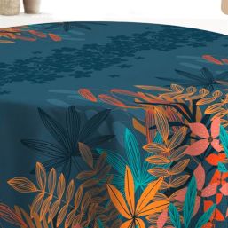 Tischdecke Anti-Fleck blau Maupiti Dschungel | Franse Tafelkleden