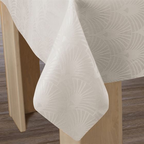 Tablecloth anti-stain ecru damask | Franse Tafelkleden