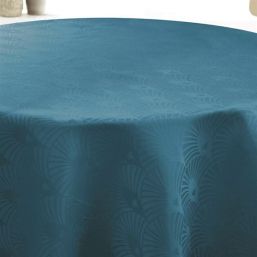 Tablecloth anti-stain bleu damask | Franse Tafelkleden