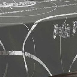 Nappe de table anthracite avec des rayures argentées | Franse Tafelkleden