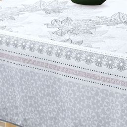 Nappe de table anti tache gris tropique | Franse Tafelkleden