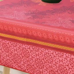 Nappe de table anti-tache tropique rouge | Franse Tafelkleden