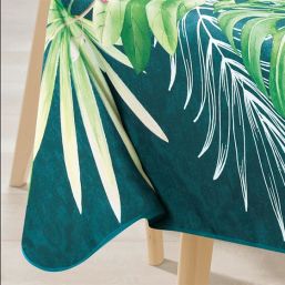 Tablecloth anti-stain tropical green | Franse Tafelkleden