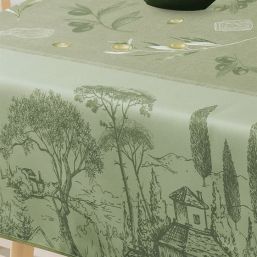 Tablecloth anti-stain olive green provence | Franse Tafelkleden