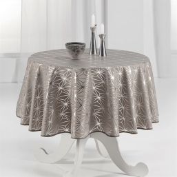 Tablecloth round 160 cm silver stars French Tablecloths