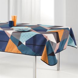 Tischdecke Anti-Fleck mehrfarbiges Dreieck | Franse Tafelkleden
