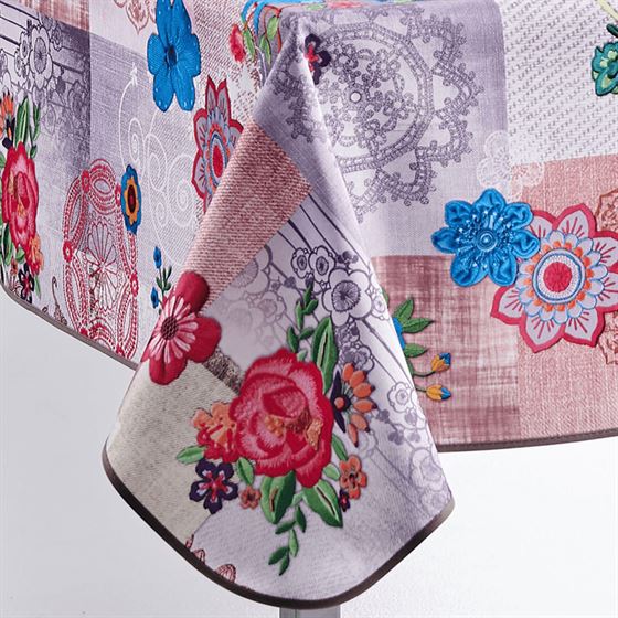 Tablecloth anti-stain multicolored flowers | Franse Tafelkleden