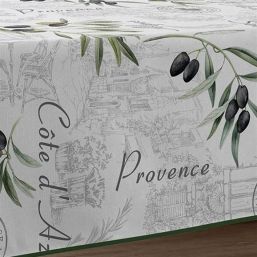 Tafelkleed anti-vlek wit met olijven Provence | Franse Tafelkleden