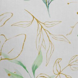 Nappe de table blanc avec des feuilles jaunes | Franse Tafelkleden