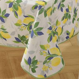 Tafelkleed anti-vlek wit met citroenen | Franse Tafelkleden