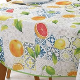 Tablecloth anti-stain white with spanish fruit | Franse Tafelkleden