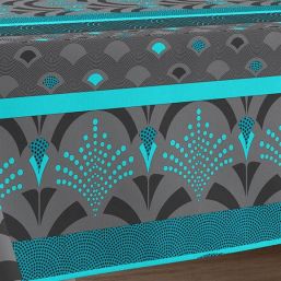 Tablecloth anti-stain turquoise Phoenix | Franse Tafelkleden