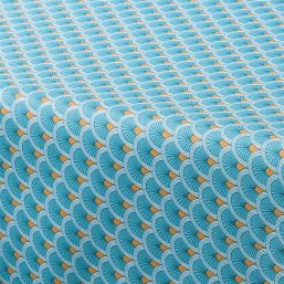 Tischdecke Anti-Fleck blauer Pfau | Franse Tafelkleden