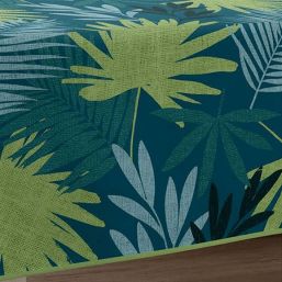Tablecloth anti-stain green palm leaves Bali | Franse Tafelkleden