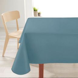 Nappe de table anti tache rectangulaire lisse bleu-gris