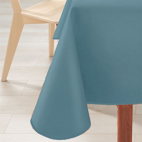 Tablecloth anti stain rectangular smooth blue gray with bias tape