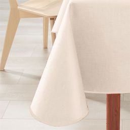 Nappe de table anti-tache unie couleur crème