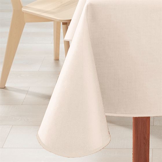 Tablecloth anti-stain plain cream colored
