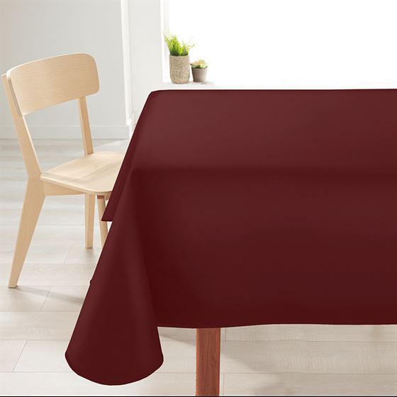 Tablecloth anti stain rectangular smooth burgundy