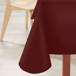 Tischdecke Fleckschutz rechteckig einfarbig bordeaux mit Schrägband