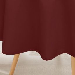 Tablecloth anti stain round smooth burgundy with bias tape