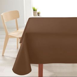 Tischdecke Anti-Flecken einfarbig braun | Franse Tafelkleden