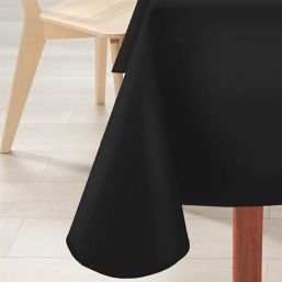 Tafelkleed rechthoekig anti-vlek egaal zwart met biaisband