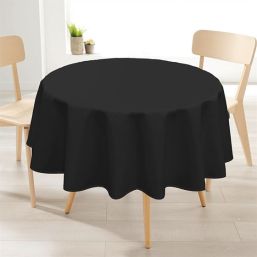 Runde Tischdecke Anti-Flecken glatt schwarz
