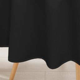 Rond tafelkleed anti-vlek egaal zwart met biaisband