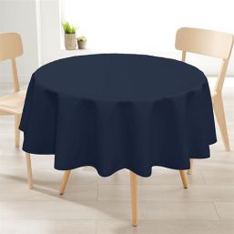 Round tablecloth anti-stain uniform blue