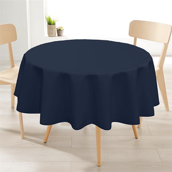 Runde Tischdecke Anti-Flecken einheitlich blau