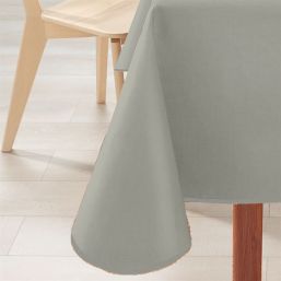 Rectangular tablecloth anti-stain even gray with a beautiful bias binding finish