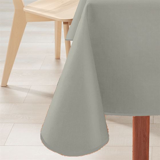 Nappe de table rectangulaire antitache même grise avec une belle finition biais