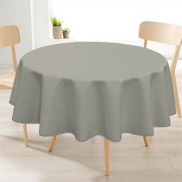 Round tablecloth anti-stain even gray