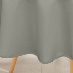 Round tablecloth anti-stain smooth gray with a beautiful bias binding finish