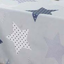 Nappe de table anti tache grise à étoiles | Franse Tafelkleden