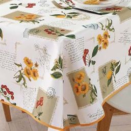 Tischdecke Anti-Flecken Ecru mit Sonnenblume | Franse Tafelkleden