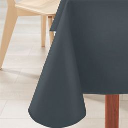 Tischdecke Anti-Flecken einfarbig Anthrazit | Franse Tafelkleden