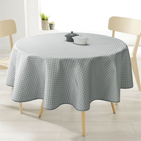Tablecloth anti-stain Blue with small arches | Franse Tafelkleden