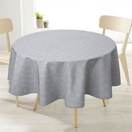 Tablecloth anti-stain gray geo