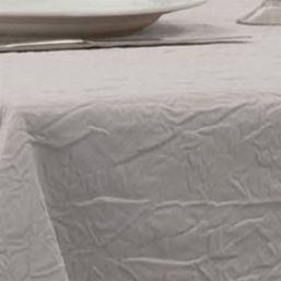 Tischdecke Anti-Fleck silbergrau Crinkle-Satin | Franse Tafelkleden