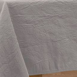 Tablecloth anti-stain silver gray crinkle satin | Franse Tafelkleden